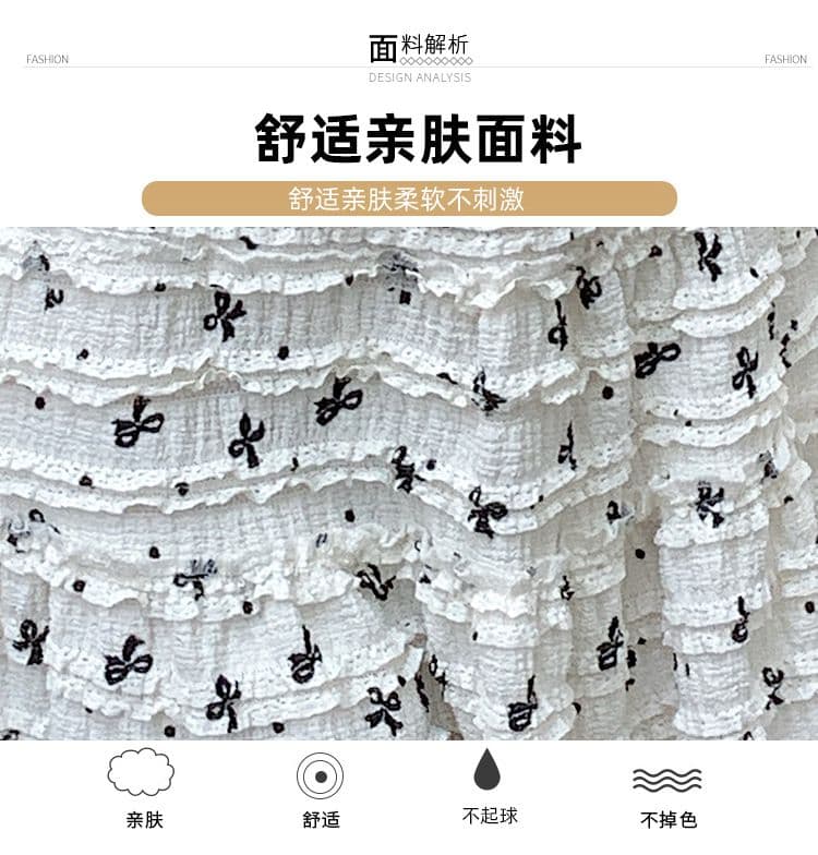 핫걸 달콤함 바닐라 멜라루카 반신 스커트 여성 여름 한국 스타일 새로운 레이스 나비 매듭 순수한 욕망 하이웨이스트 케이크 미니 스커트 상세 이미지 5