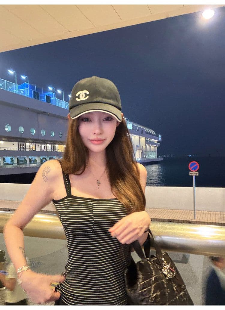 suuuicee 화 초점 높음 비전 수준 스트라이프 몸매 가꾸기 와이드 어깨끈 캐미솔 핫걸 맨위 상세 이미지 43
