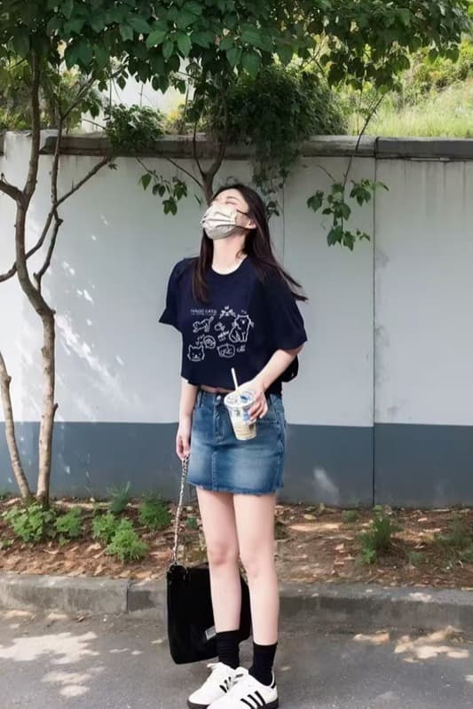 있음 선적 순면 반팔 티셔츠 여성 2026 여름 한국 스타일 새로운 학원 스타일 루즈핏 빅 사이즈 지방 mm 맨위 이미지 6