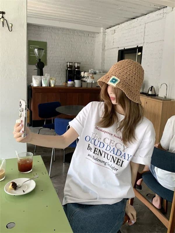 순면 반팔 티셔츠 여성 2026 여름 한국 스타일 새로운 학원 스타일 루즈핏 빅 사이즈 지방 mm 200 kg 웨어러블