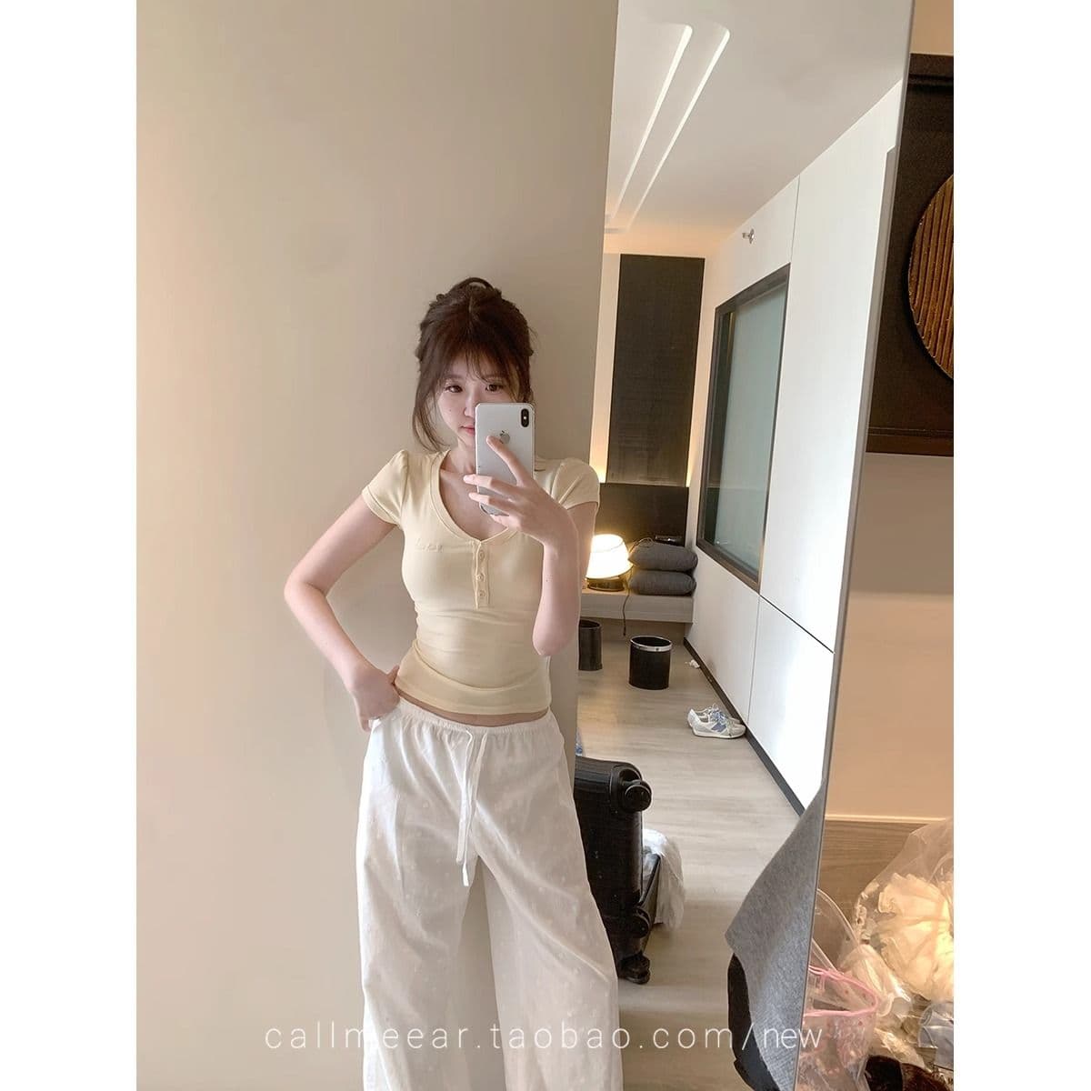 270 그램 사람들 면 다용도 자수 t 한국 스타일 거품 소매 티셔츠 여성 여름 핫걸 몸매 가꾸기 슬림해 보이는 반팔 순수한 욕망 맨위 이미지 2