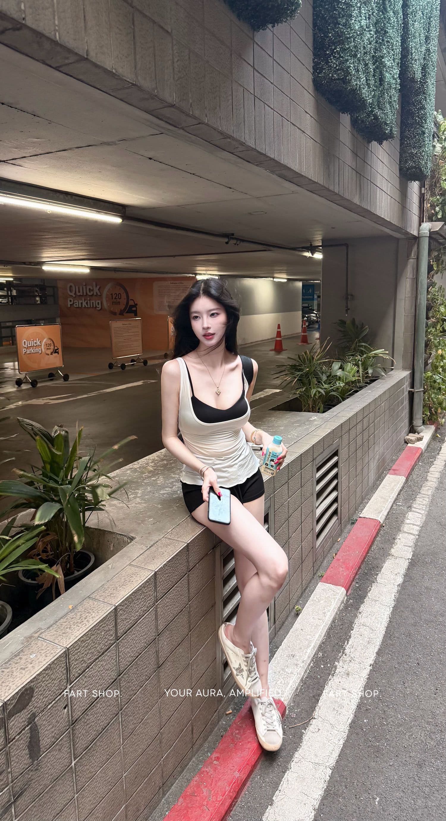 withmin 핫걸 캐주얼 세트 여성 2026 여름 새로운 배색 캐미솔 상세 이미지 7