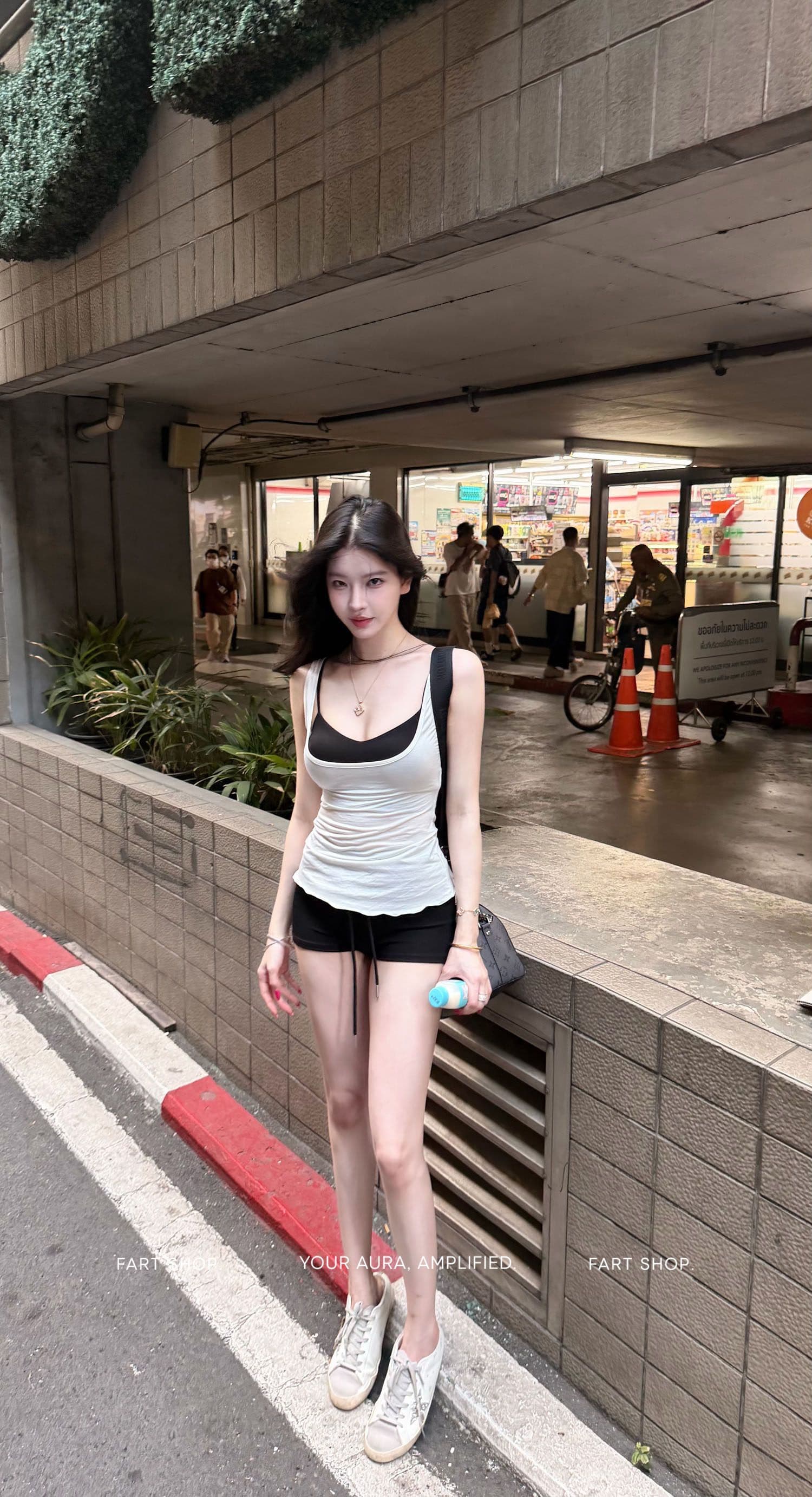 withmin 핫걸 캐주얼 세트 여성 2026 여름 새로운 배색 캐미솔 상세 이미지 8