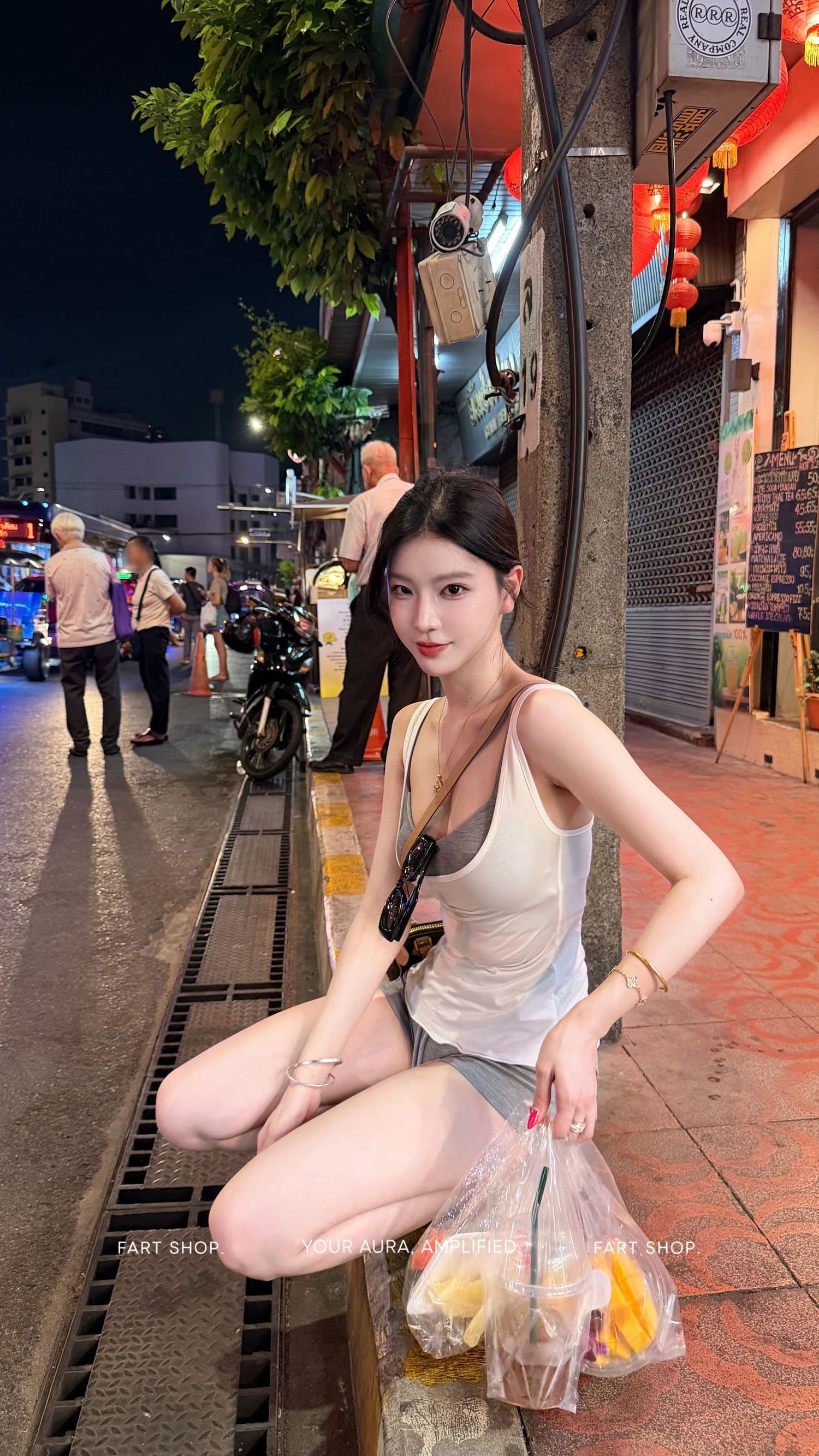 withmin 핫걸 캐주얼 세트 여성 2026 여름 새로운 배색 캐미솔 상세 이미지 10