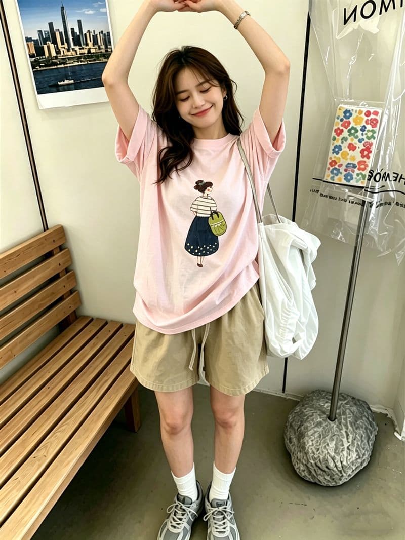 순면 반팔 티셔츠 여성 2026 여름 한국 스타일 새로운 학원 스타일 루즈핏 빅 사이즈 지방 mm 200 kg 웨어러블 상세 이미지 7