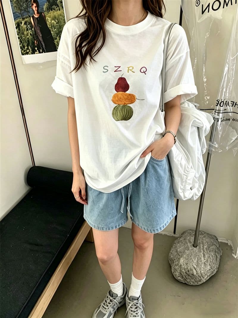 순면 반팔 티셔츠 여성 2026 여름 한국 스타일 새로운 학원 스타일 루즈핏 빅 사이즈 지방 mm 200 kg 웨어러블 상세 이미지 2