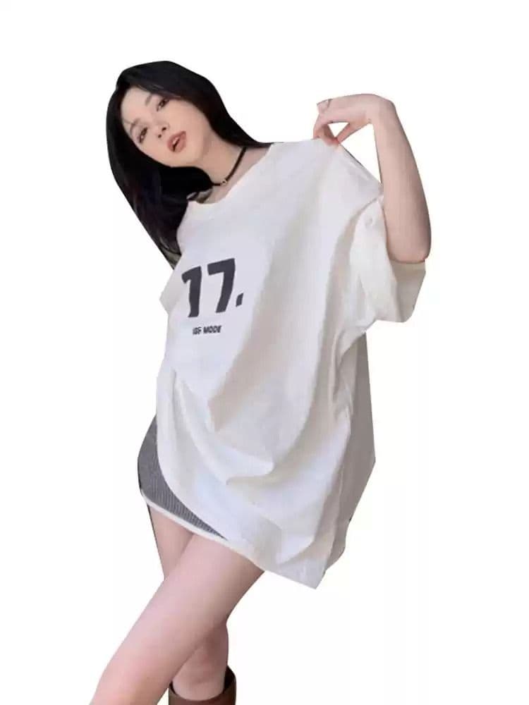 순면 반팔 티셔츠 여성 2026 여름 한국 스타일 새로운 학원 스타일 루즈핏 빅 사이즈 지방 mm 200 kg 웨어러블 이미지 4