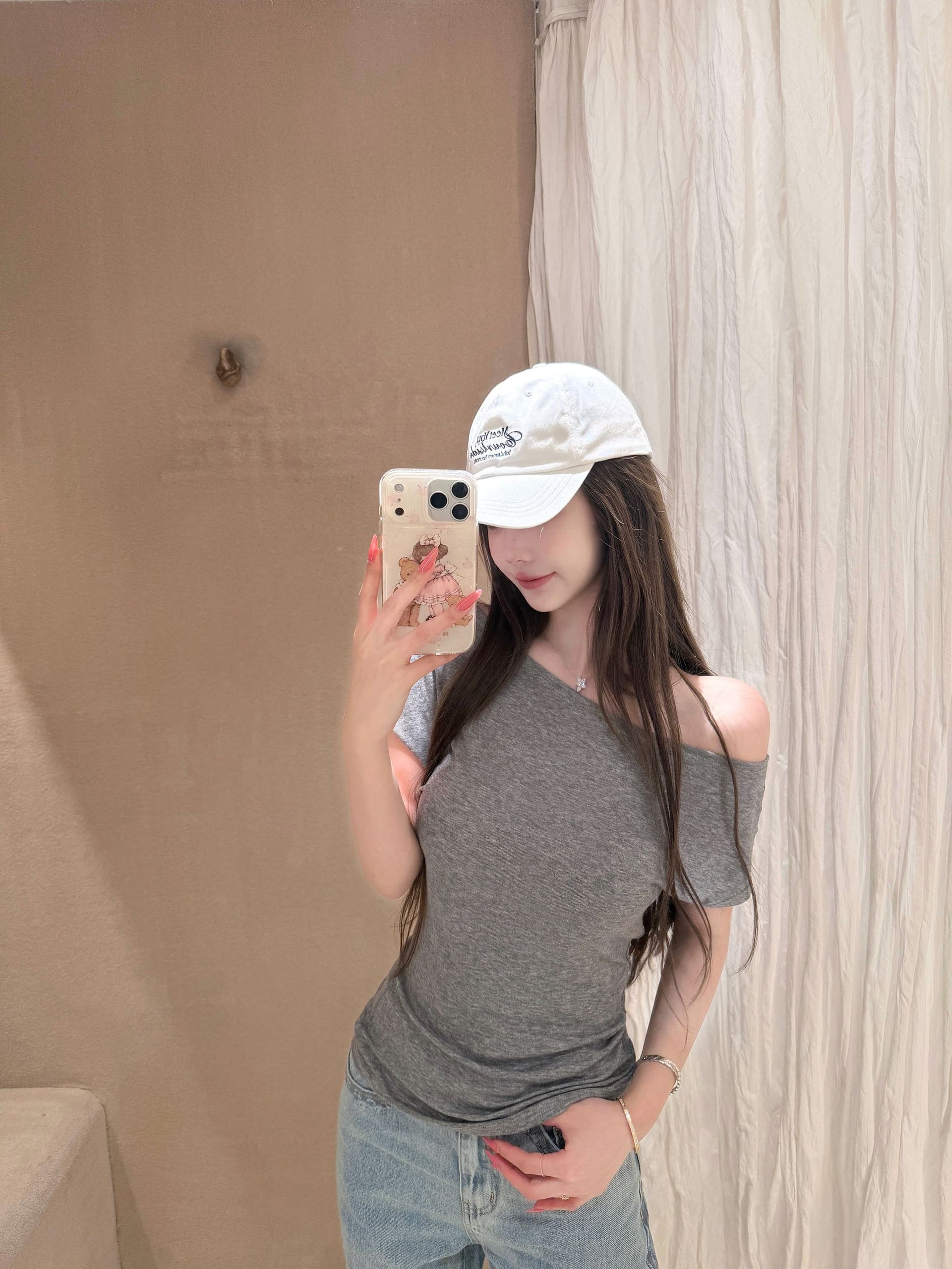 라이 경기 서울 화이트 비스듬한 칼라 오프숄더 반팔 티셔츠 여성 여름 허리 수축 몸매 가꾸기 디자인 센스 핫걸 다용도 짧은 맨위 이미지 3