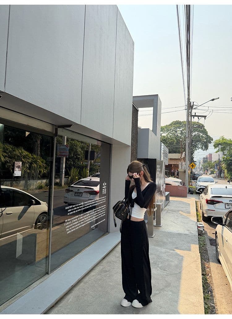 원본 주간 실크 핫걸 바람 스트랩 쇼트 스타일 여성 코트 여름 커피 색상 섹시함 레이스 측면 캐미솔 투피스 세트 상세 이미지 48