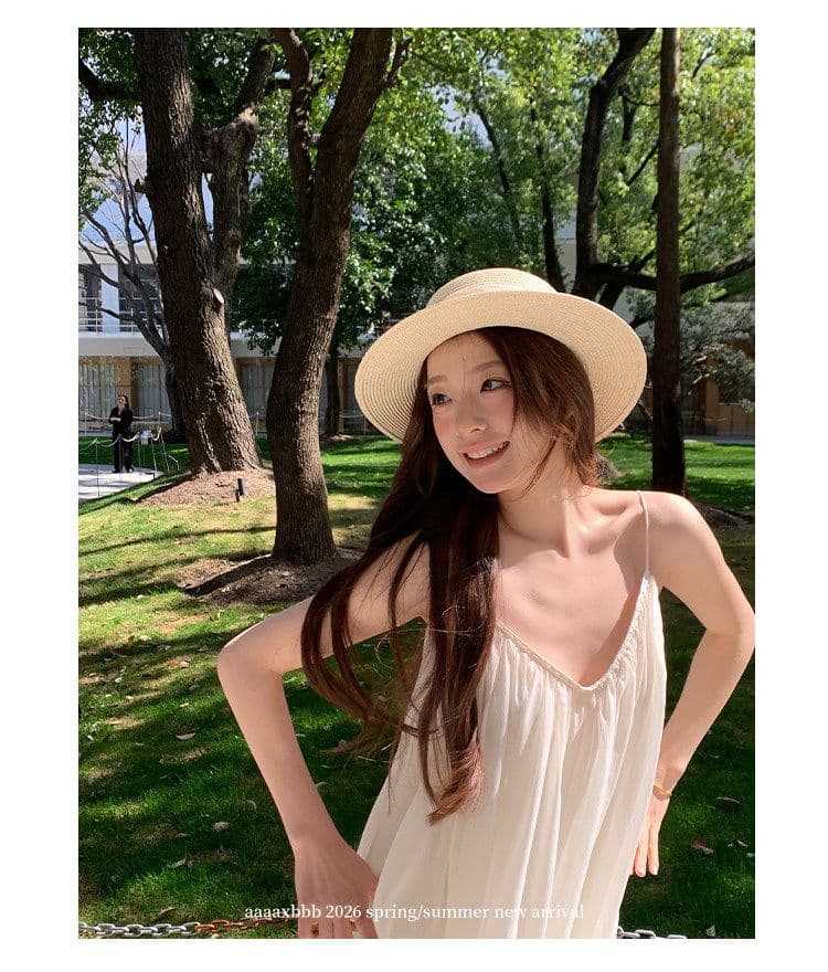 aaaaxbbb 끝없는 한여름 한 부서 부드러운 실 실 V넥 슬립 분위기 센스 캐주얼 슬림해 보이는 도루 센스 맨위 상세 이미지 4