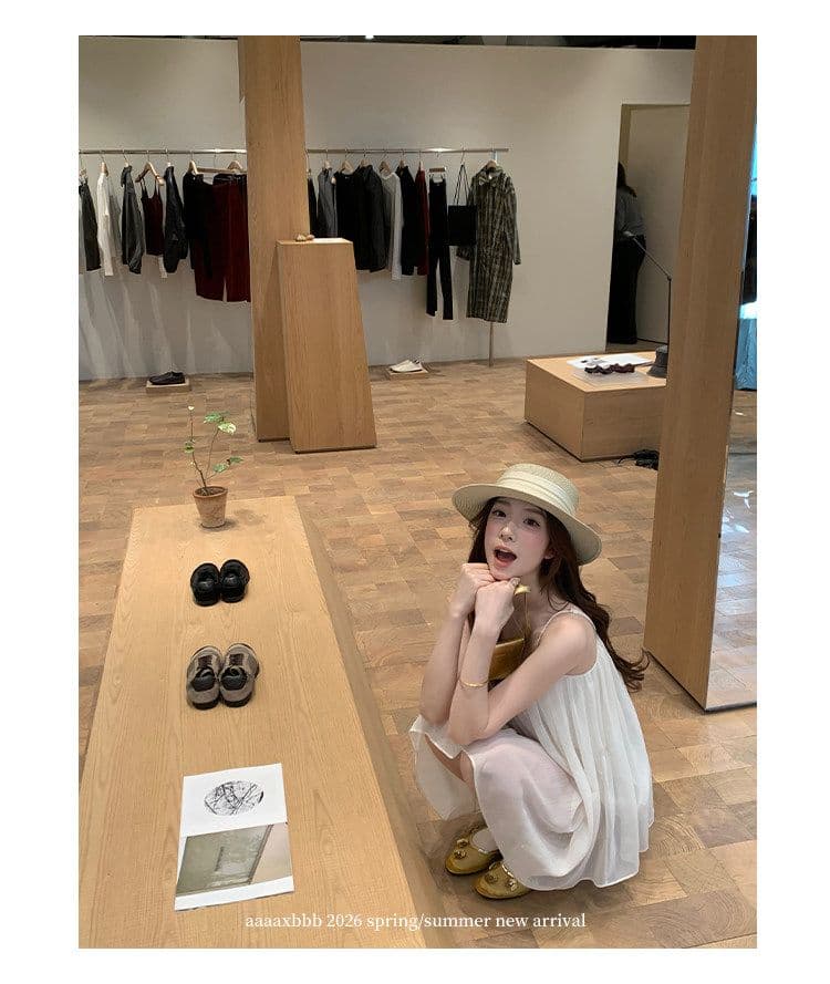 aaaaxbbb 끝없는 한여름 한 부서 부드러운 실 실 V넥 슬립 분위기 센스 캐주얼 슬림해 보이는 도루 센스 맨위 상세 이미지 6