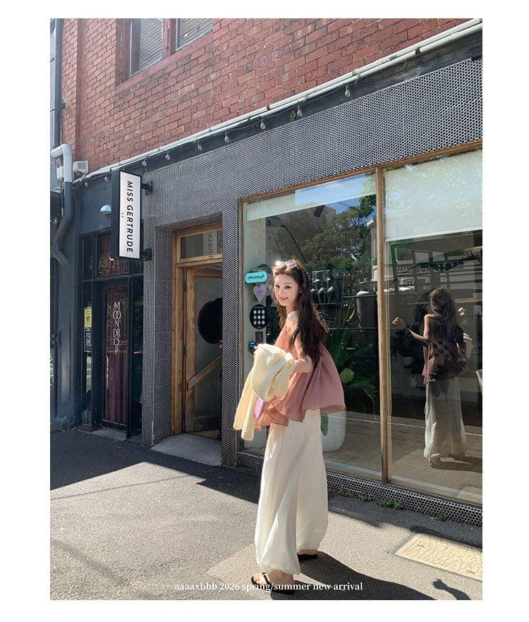 aaaaxbbb 끝없는 한여름 한 부서 부드러운 실 실 V넥 슬립 분위기 센스 캐주얼 슬림해 보이는 도루 센스 맨위 상세 이미지 18