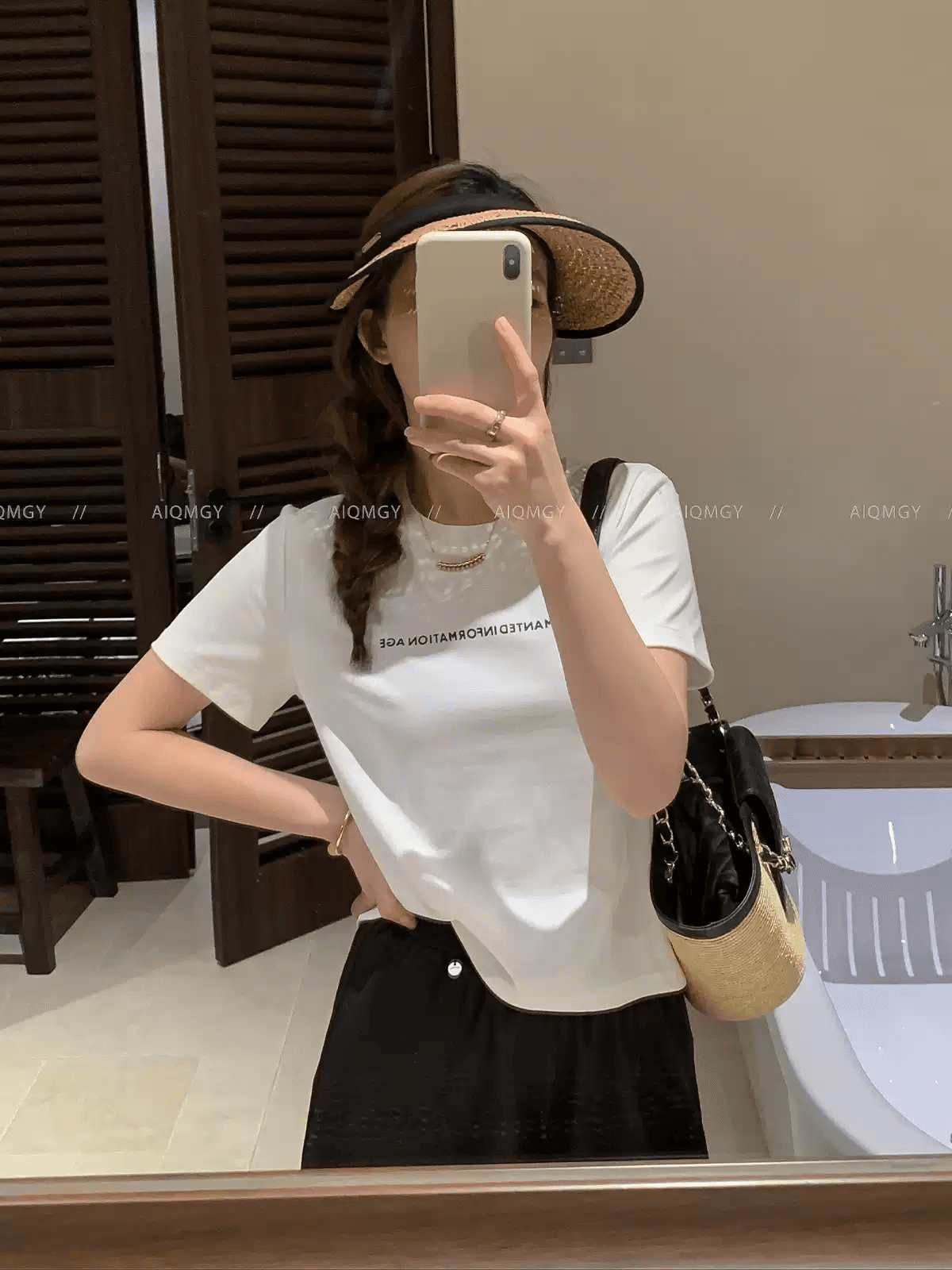 순면 40 220 그램 92 면 8 암모니아 Lun 한국 스타일 새로운 긍정적 인 어깨 반팔 티셔츠 여성 프린트 핫걸 맨위 상세 이미지 2