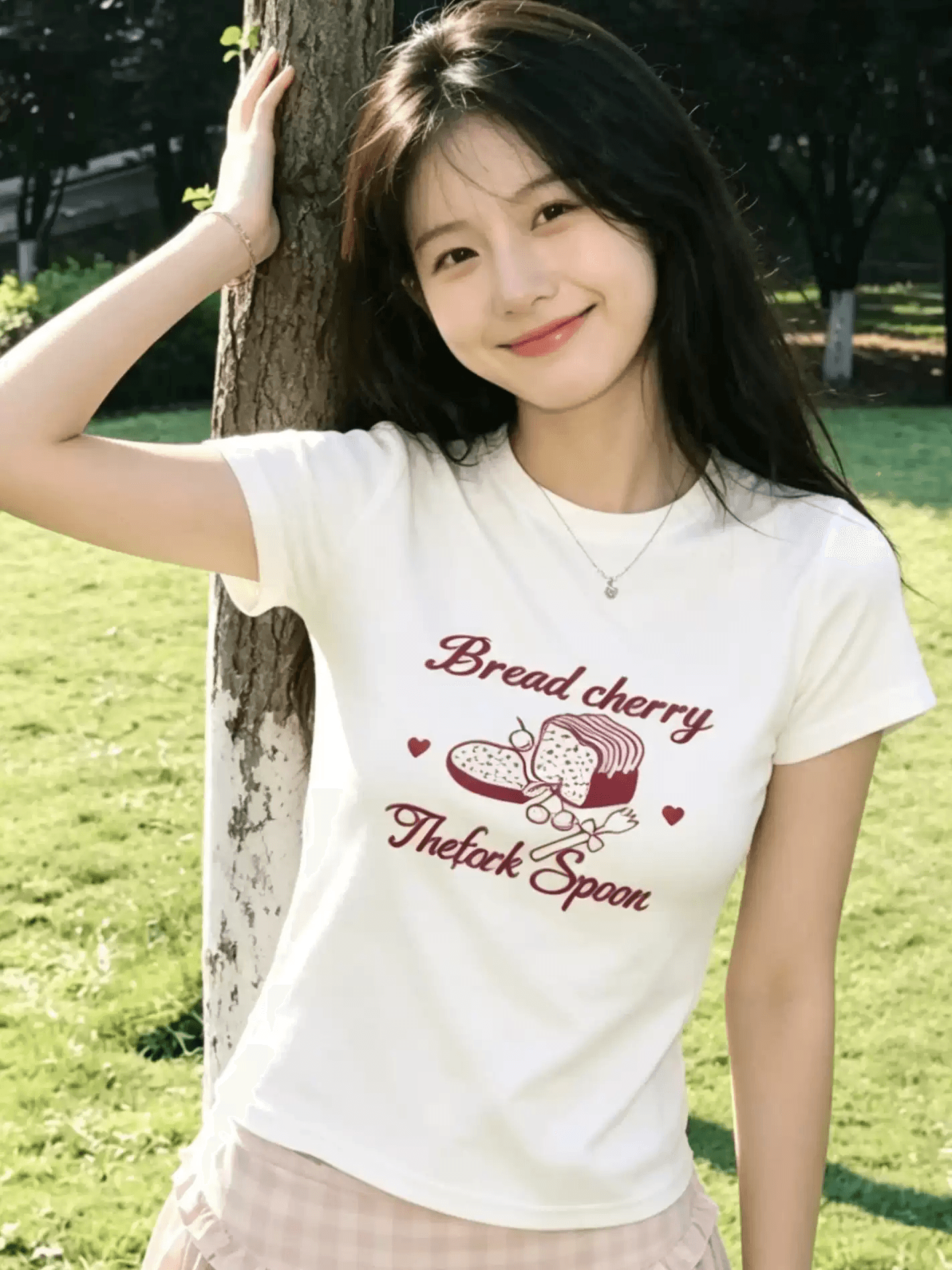 순면 40 220 그램 92 면 8 암모니아 Lun 한국 스타일 새로운 긍정적 인 어깨 반팔 티셔츠 여성 프린트 핫걸 맨위 이미지 4