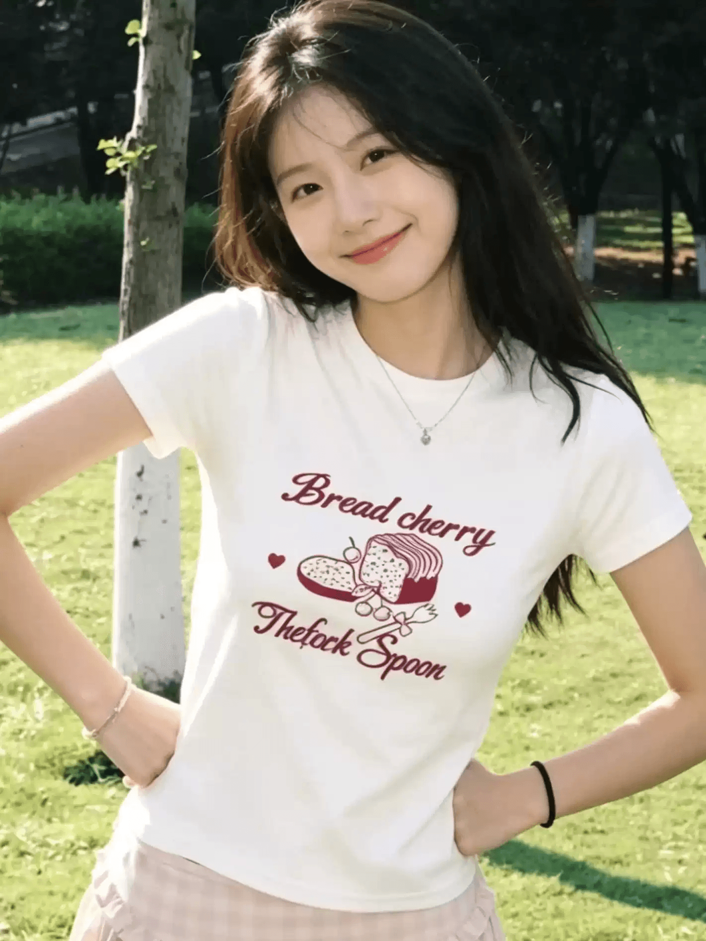 순면 40 220 그램 92 면 8 암모니아 Lun 한국 스타일 새로운 긍정적 인 어깨 반팔 티셔츠 여성 프린트 핫걸 맨위 상세 이미지 3