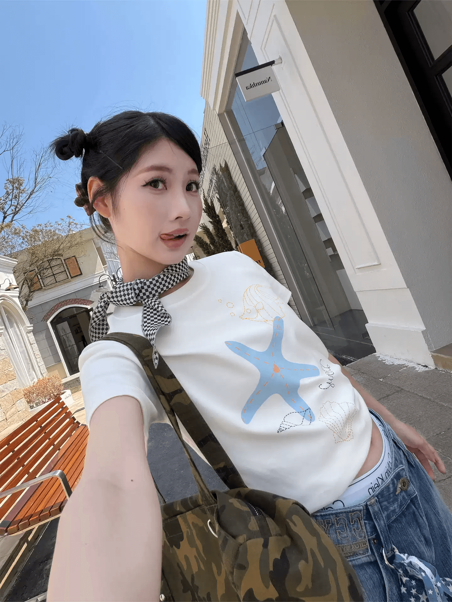 순면 40 220 그램 92 면 8 암모니아 Lun 한국 스타일 새로운 긍정적 인 어깨 반팔 티셔츠 여성 프린트 핫걸 맨위 상세 이미지 4