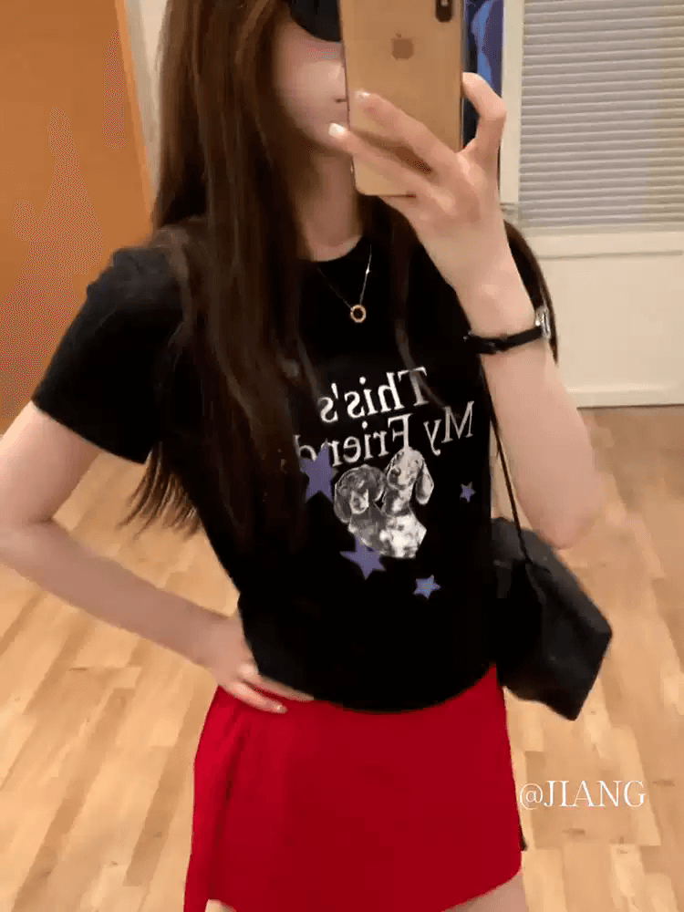 순면 40 220 그램 92 면 8 암모니아 Lun 한국 스타일 새로운 긍정적 인 어깨 반팔 티셔츠 여성 프린트 몸매 가꾸기 핫걸 맨위