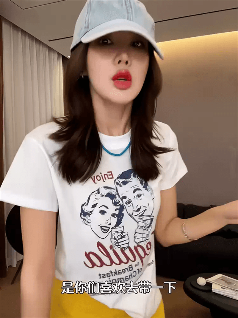 순면 40 220 그램 92 면 8 암모니아 Lun 한국 스타일 새로운 긍정적 인 어깨 반팔 티셔츠 여성 프린트 몸매 가꾸기 핫걸 맨위 상세 이미지 6