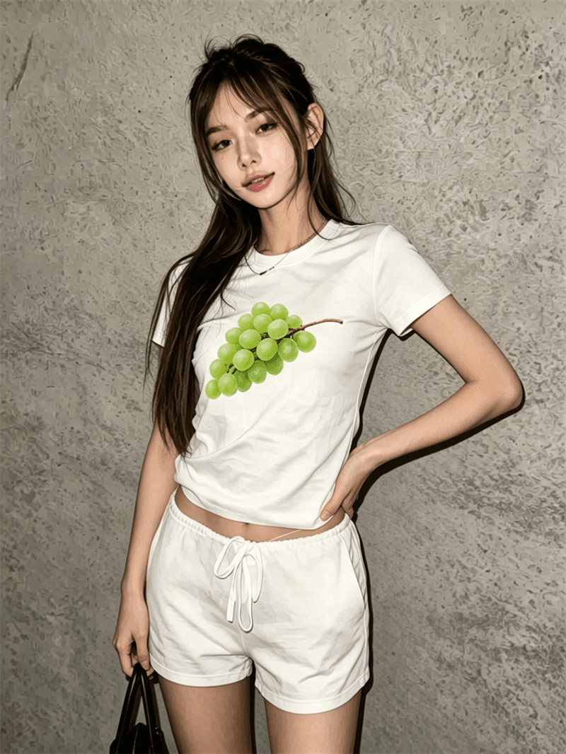 순면 40 220 그램 92 면 8 암모니아 Lun 한국 스타일 새로운 긍정적 인 어깨 반팔 티셔츠 여성 프린트 몸매 가꾸기 핫걸 맨위 상세 이미지 6