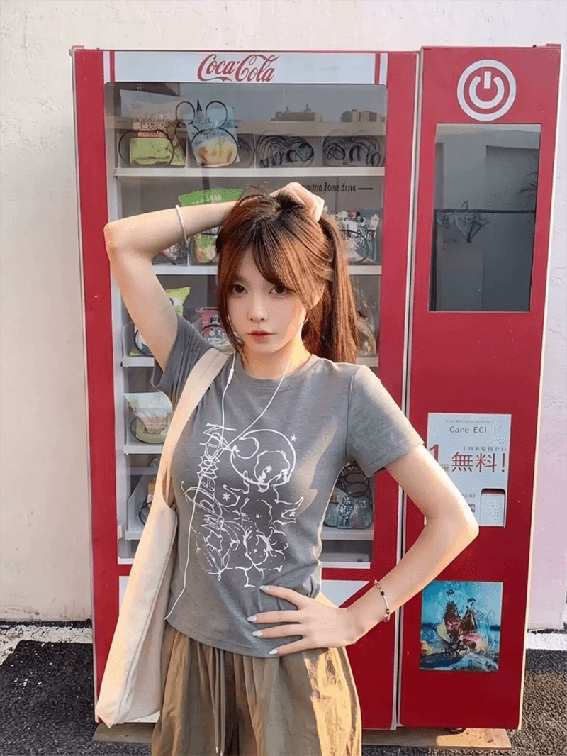 순면 40 220 그램 92 면 8 암모니아 Lun 한국 스타일 새로운 긍정적 인 어깨 반팔 티셔츠 여성 프린트 몸매 가꾸기 핫걸 맨위 이미지 4