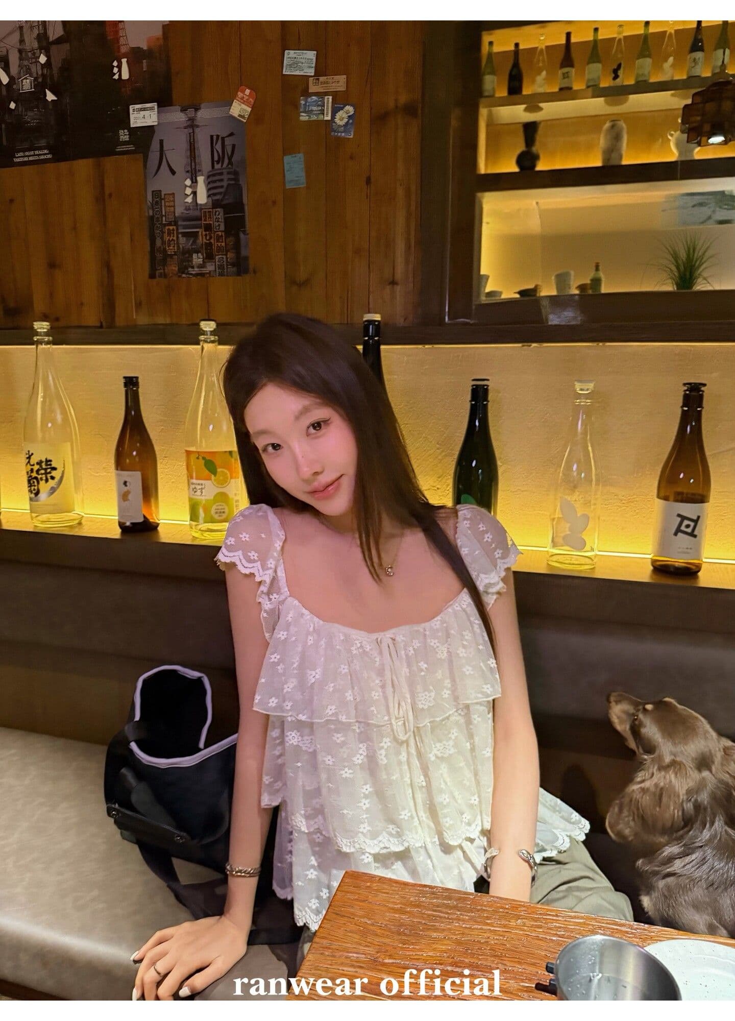 작은 대중 디자인 센스 빛 럭셔리 철자 레이스 패치워크 레이스 광장 칼라 요정 가스 작은 날다 소매 반팔 맨위 여성 여름 티셔츠 상세 이미지 3