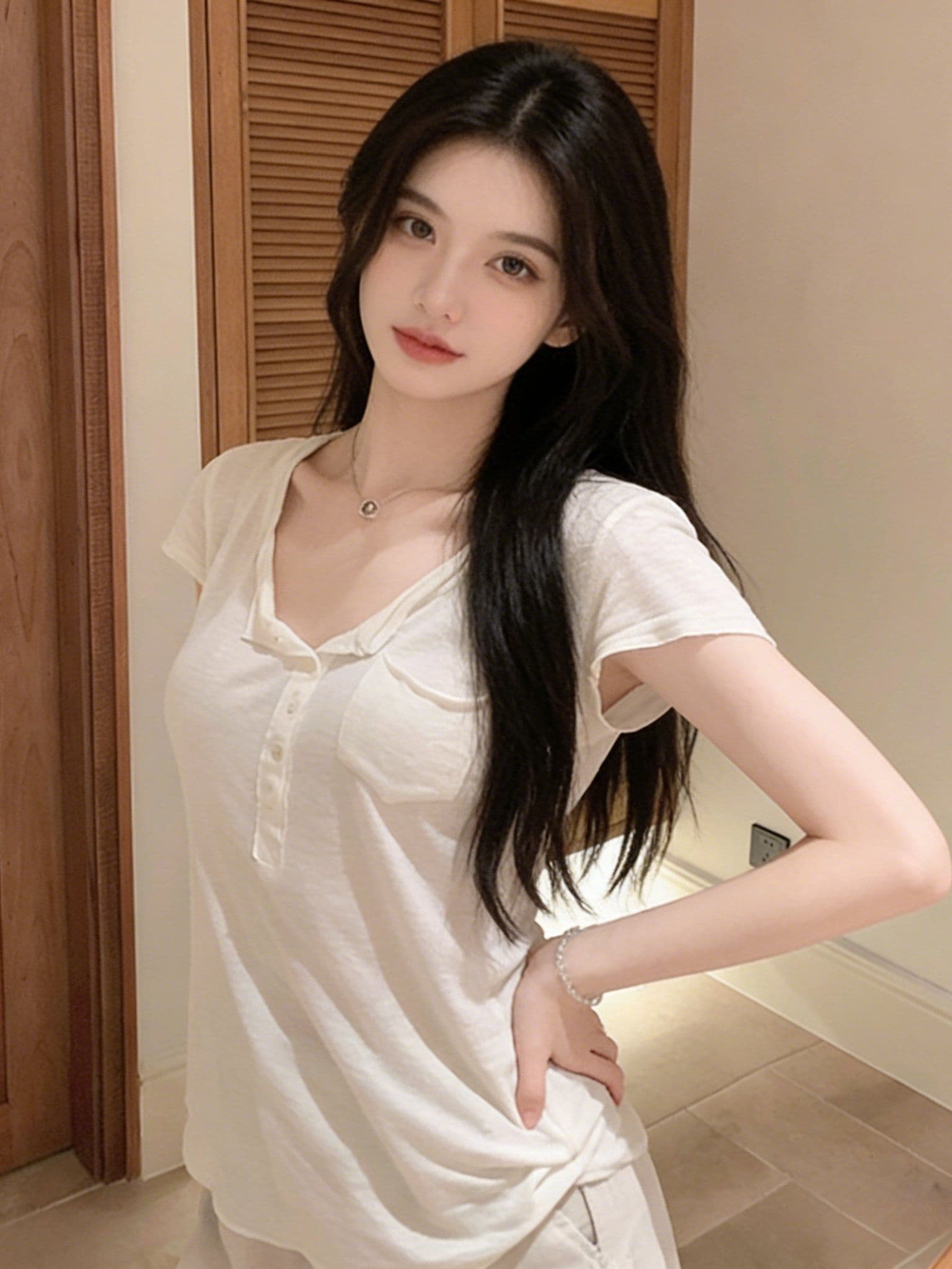 눈꽃 면 famouswang 여름 새로운 오래된 돈 다용도 와 성별 부드러운 통기성 핫걸 반팔 티셔츠 여성 이미지 3