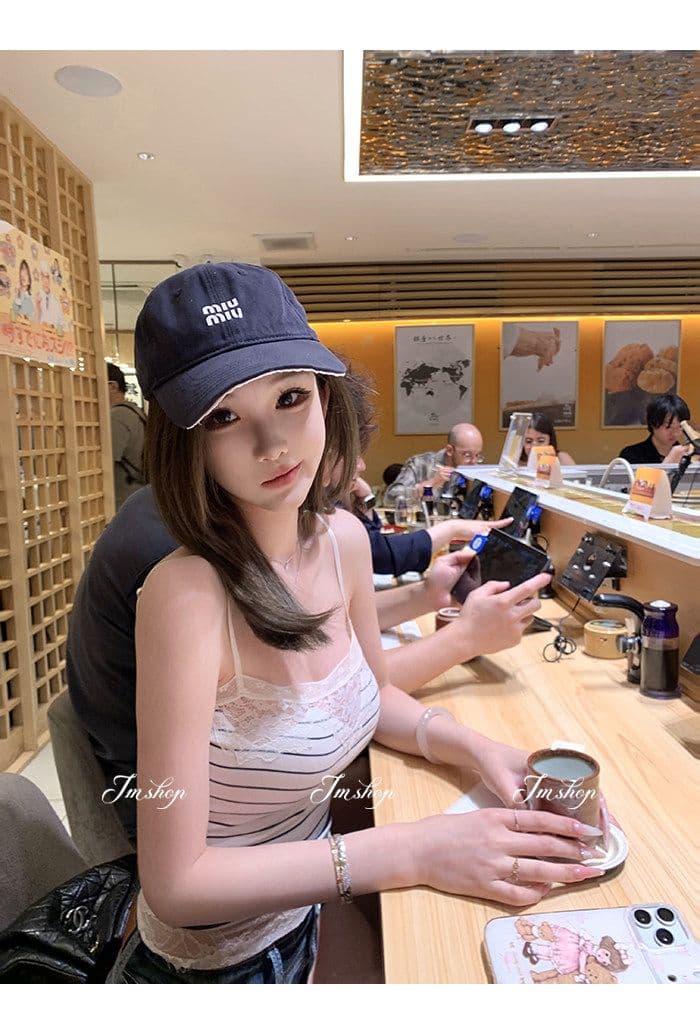 jmshop 물 용해 레이스 레이스 스트라이프 캐미솔 몸매 가꾸기 다용도 맨위 상세 이미지 2