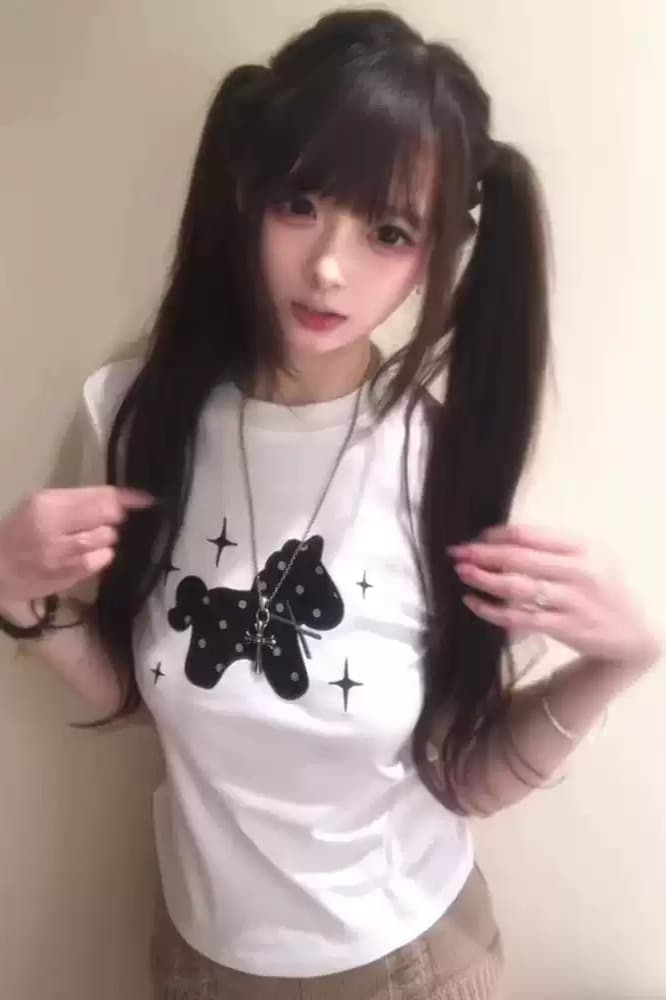 순면 40 220 그램 92 면 8 암모니아 Lun 한국 스타일 새로운 긍정적 인 어깨 반팔 티셔츠 여성 프린트 몸매 가꾸기 핫걸 맨위 이미지 5