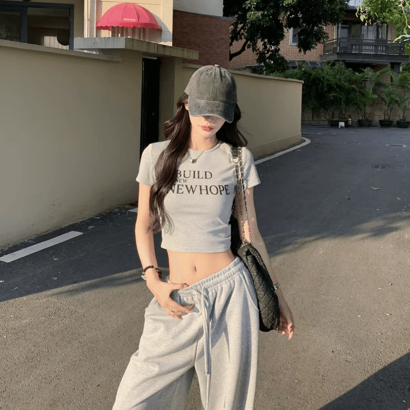 순면 40 220 그램 92 면 8 암모니아 Lun 한국 스타일 새로운 긍정적 인 어깨 반팔 티셔츠 여성 프린트 몸매 가꾸기 핫걸 맨위 상세 이미지 5