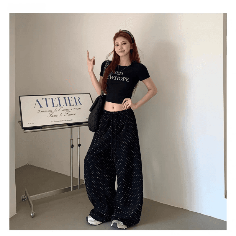 순면 40 220 그램 92 면 8 암모니아 Lun 한국 스타일 새로운 긍정적 인 어깨 반팔 티셔츠 여성 프린트 몸매 가꾸기 핫걸 맨위 상세 이미지 9