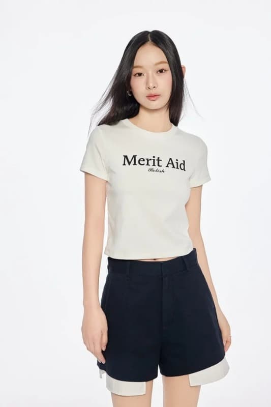 순면 40 220 그램 92 면 8 암모니아 Lun 한국 스타일 새로운 긍정적 인 어깨 반팔 티셔츠 여성 프린트 몸매 가꾸기 핫걸 맨위 이미지 6
