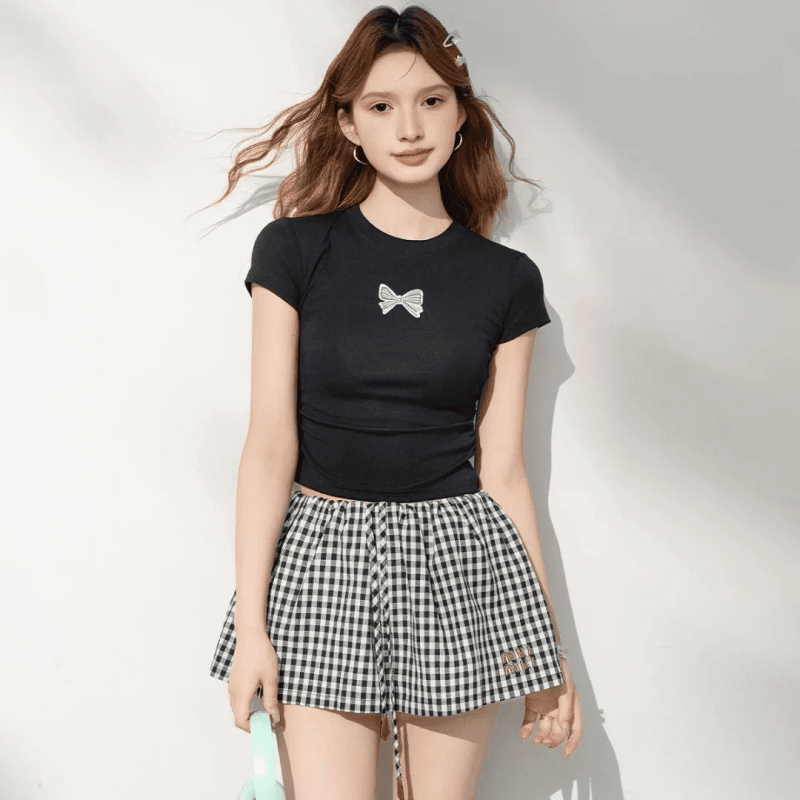 순면 40 220 그램 92 면 8 암모니아 Lun 한국 스타일 새로운 긍정적 인 어깨 반팔 티셔츠 여성 프린트 몸매 가꾸기 핫걸 맨위 이미지 5