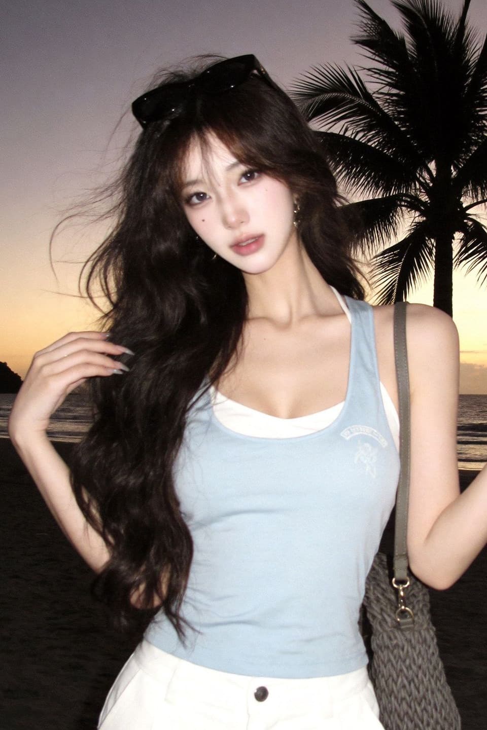 패치 워크 계층의 감각 한 부서 2026 여름 새로운 사실 두 조각 캐미솔 외출용 디자인 패션 맨위 이미지 6