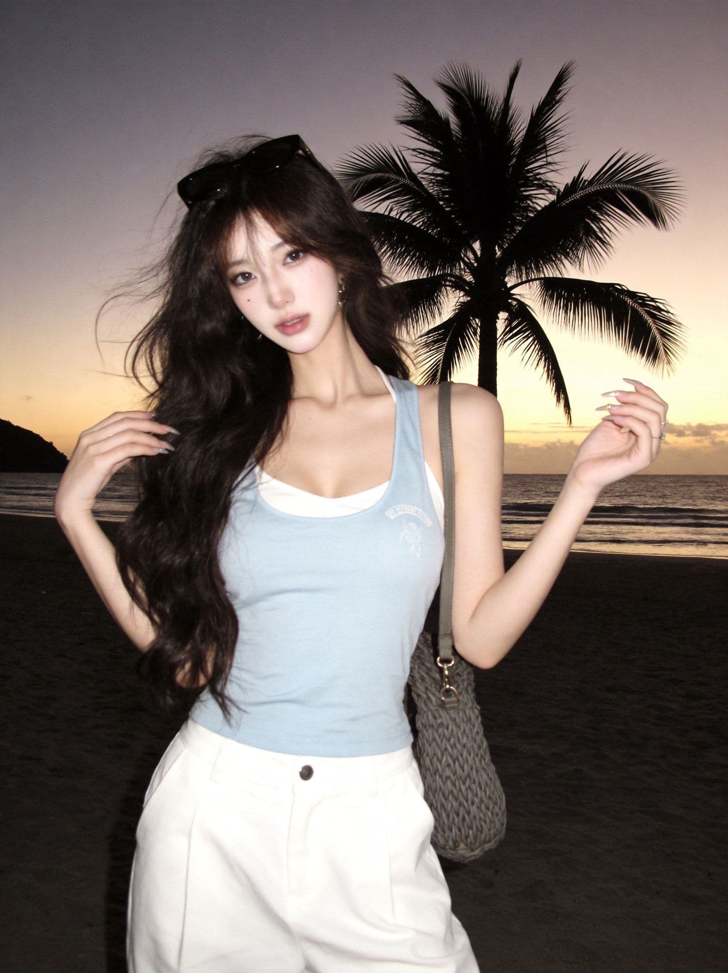 패치 워크 계층의 감각 한 부서 2026 여름 새로운 사실 두 조각 캐미솔 외출용 디자인 패션 맨위 상세 이미지 6