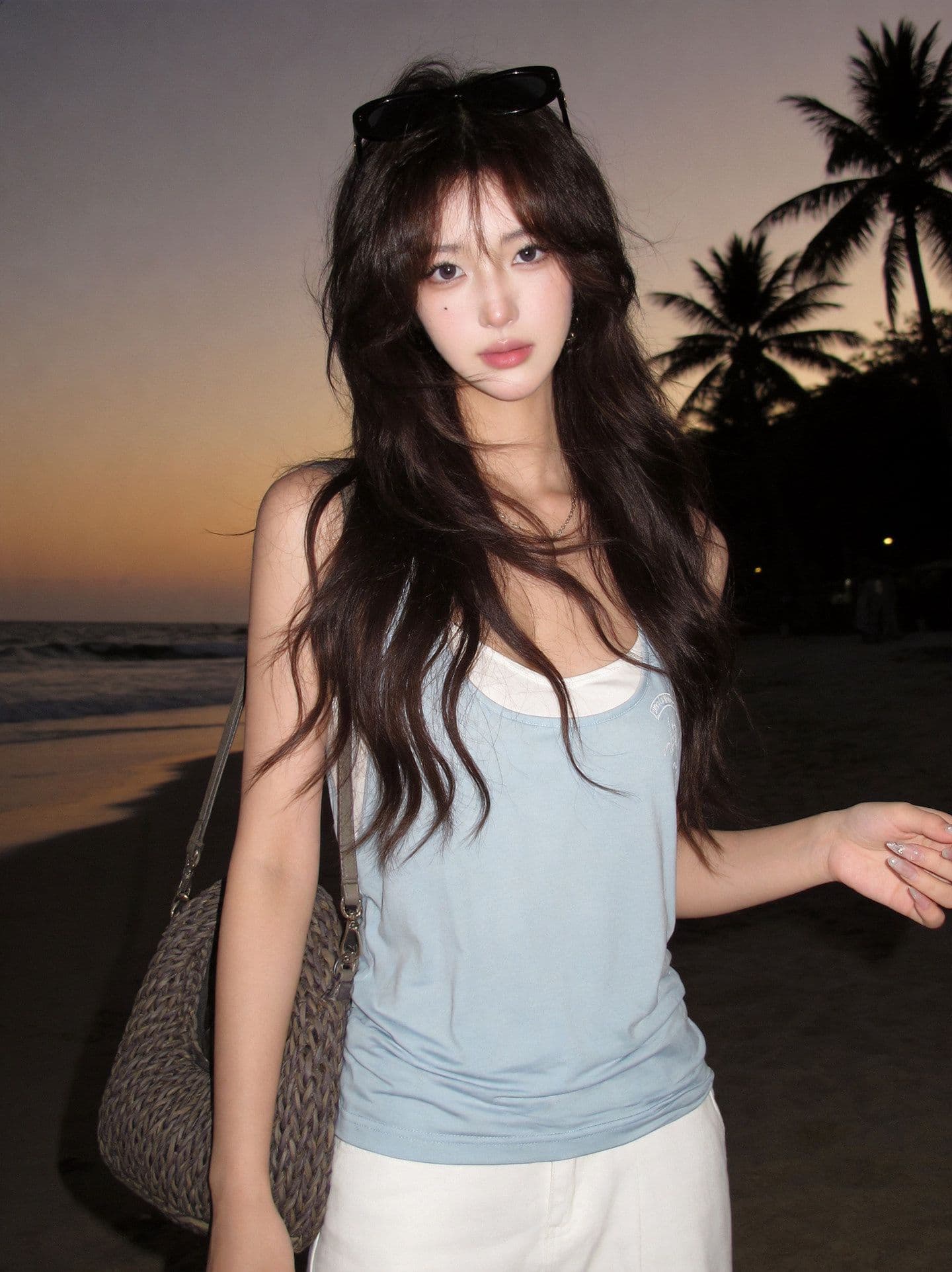 패치 워크 계층의 감각 한 부서 2026 여름 새로운 사실 두 조각 캐미솔 외출용 디자인 패션 맨위 상세 이미지 7