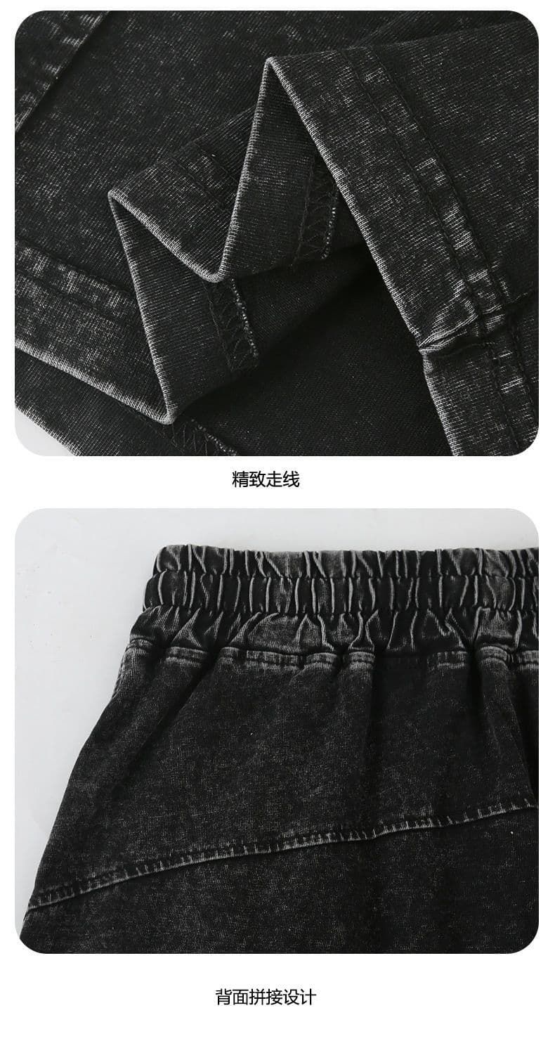 국경 간 순면 무거운 워싱 마 오래된 아메리칸 레트로 여름 루즈핏 5 점 반바지 남녀 일반 한 마디 핏 스타일 상세 이미지 14