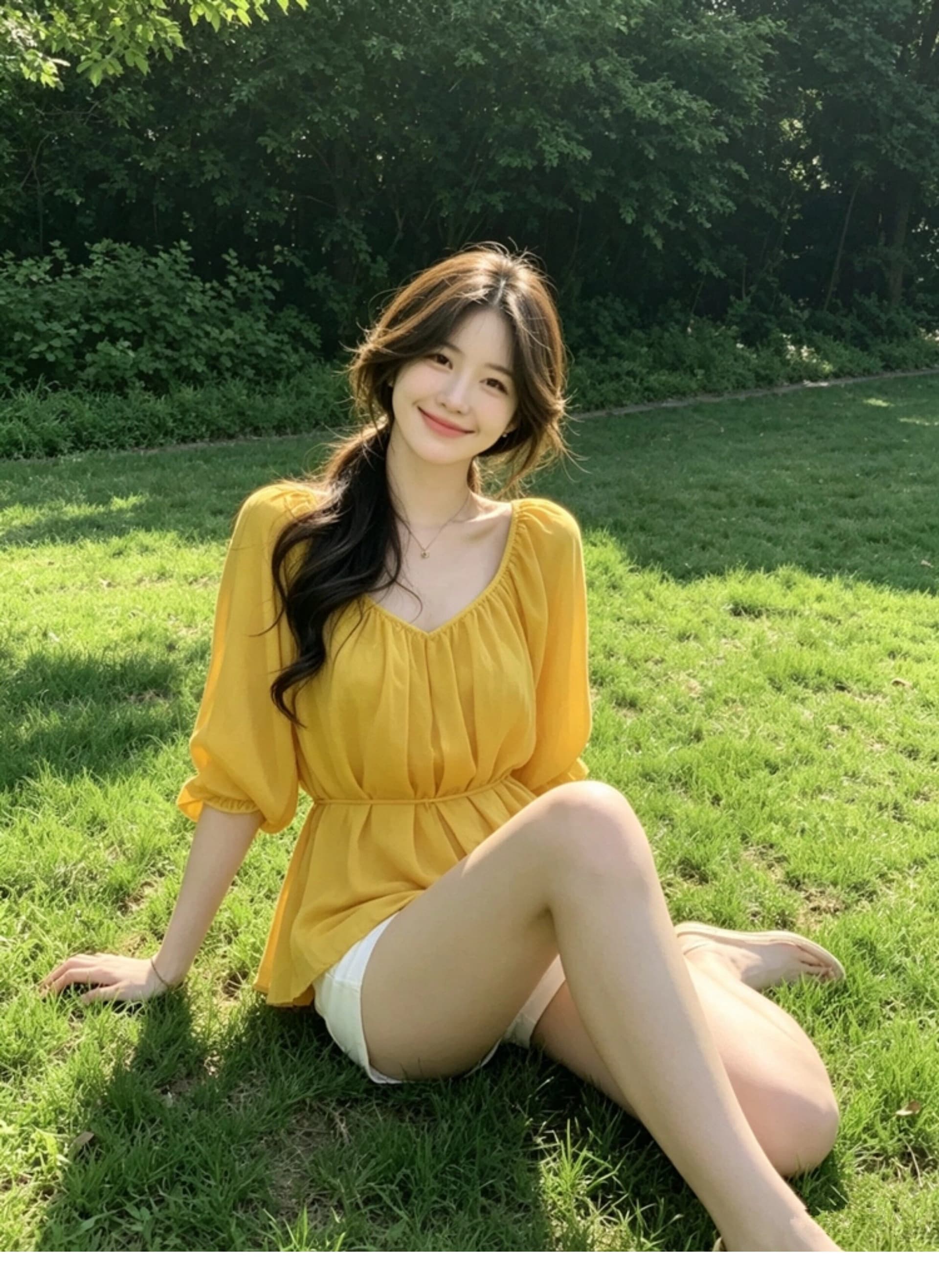 V넥 높음 ~을 통해 주름 레이스업 시폰 셔츠 여성 봄 여름 반소매 맨위 상세 이미지 6