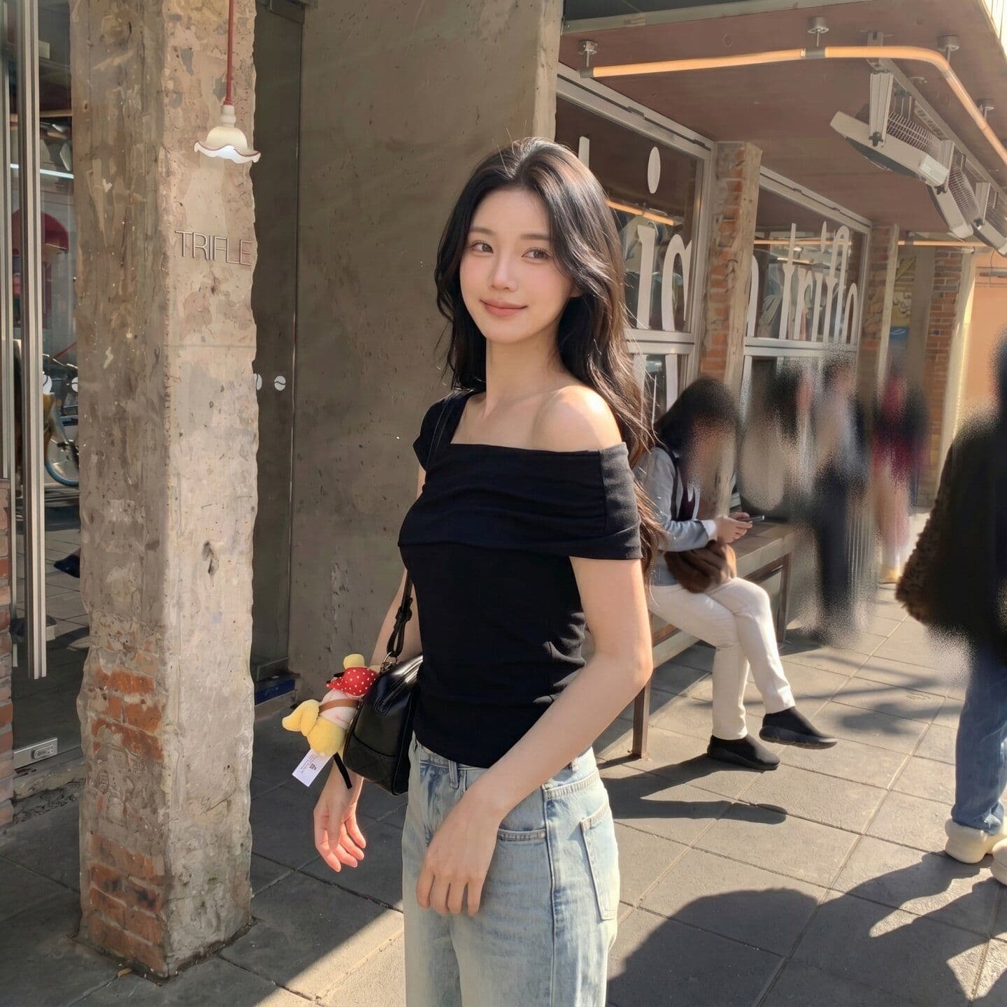 원본 것 한국 스타일 디자인 센스 오프숄더 보트넥 맨위 여성 여름 펌프 Pleat 슬림해 보이는 반팔 작은 셔츠 몸매 가꾸기 티셔츠 상세 이미지 4