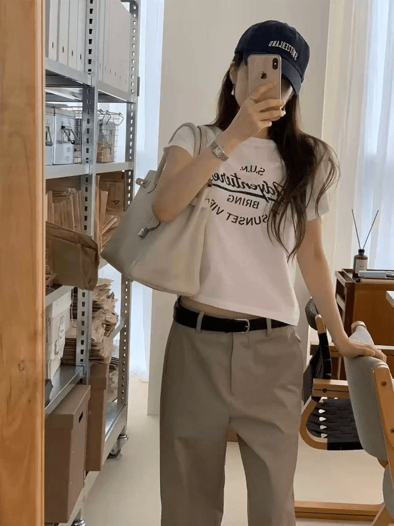 순면 40 220 그램 92 면 8 암모니아 Lun 한국 스타일 새로운 긍정적 인 어깨 반팔 티셔츠 여성 프린트 몸매 가꾸기 핫걸 맨위