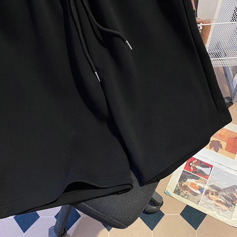 280 그램 후아 면 복합 우유 실크 허리밴드 펌프 로프 이후 주머니 조수 브랜드 운동 반바지 오부 바지 상세 이미지 6
