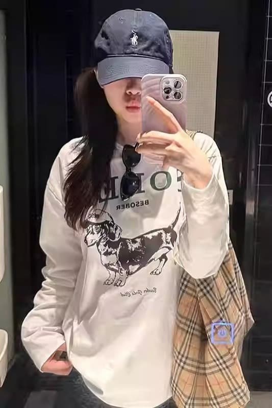 가을 순면 긴팔 티셔츠 여성 2026 한국 스타일 새로운 디자인 센스 프린트 다용도 기본 셔츠 맨위 이미지 5
