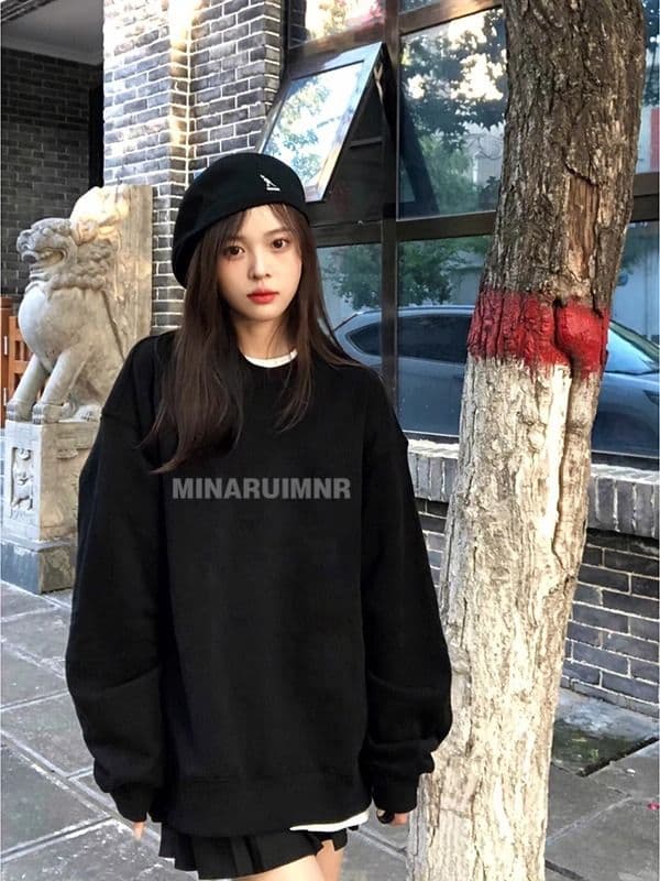 경관 그림 모방 Mianhua 면 복합 얇은 스타일 310g 털이 있는 400g 라운드 넥 후드티 여성 가을 겨울 국경 간 조수 브랜드 맨위 상세 이미지 6