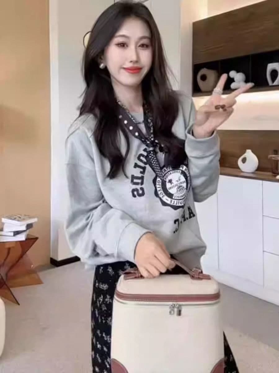 경관 그림 모방 Mianhua 면 복합 얇은 스타일 310g 털이 있는 400g 라운드 넥 후드티 여성 가을 겨울 국경 간 조수 브랜드 맨위 상세 이미지 4