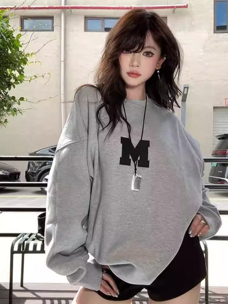 경관 그림 모방 Mianhua 면 복합 얇은 스타일 310g 털이 있는 400g 라운드 넥 후드티 여성 가을 겨울 국경 간 조수 브랜드 맨위