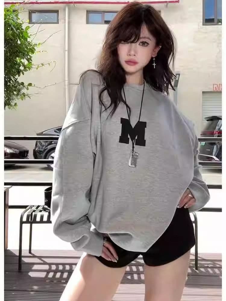 경관 그림 모방 Mianhua 면 복합 얇은 스타일 310g 털이 있는 400g 라운드 넥 후드티 여성 가을 겨울 국경 간 조수 브랜드 맨위 상세 이미지 3