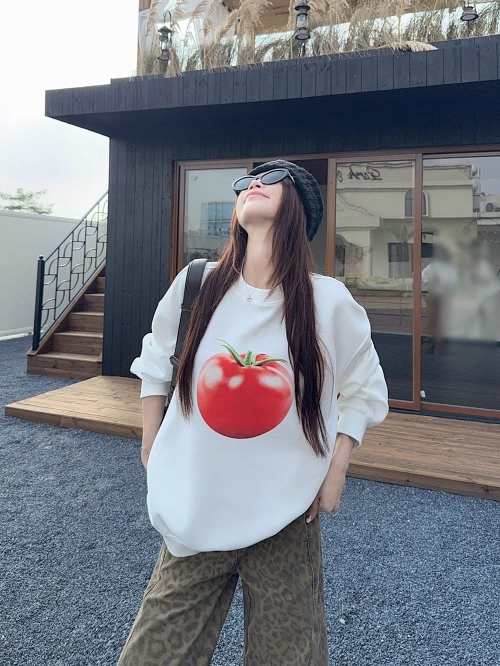 경관 그림 모방 Mianhua 면 복합 얇은 스타일 310g 털이 있는 400g 라운드 넥 후드티 여성 가을 겨울 국경 간 조수 브랜드 맨위 상세 이미지 4