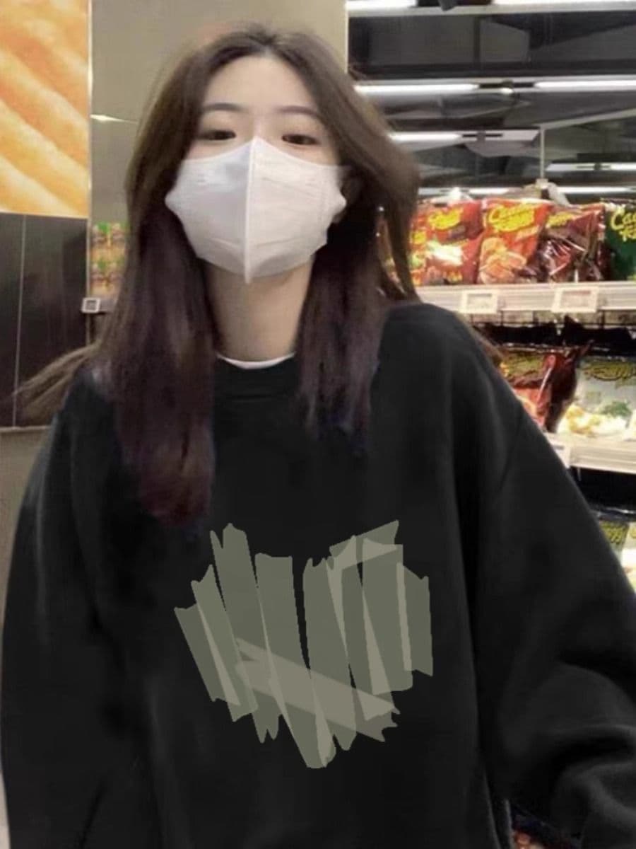 경관 그림 모방 Mianhua 면 복합 얇은 스타일 310g 털이 있는 400g 라운드 넥 후드티 여성 가을 겨울 국경 간 조수 브랜드 맨위