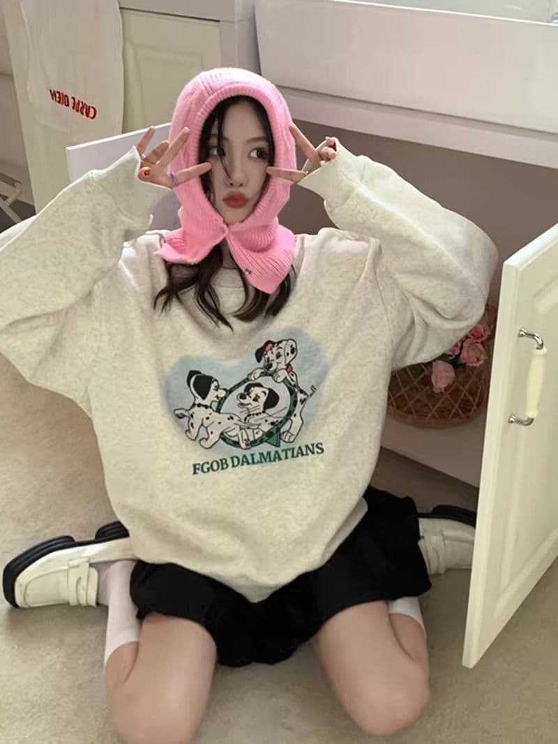 경관 그림 모방 Mianhua 면 복합 얇은 스타일 310g 털이 있는 400g 라운드 넥 후드티 여성 가을 겨울 국경 간 조수 브랜드 맨위 상세 이미지 4