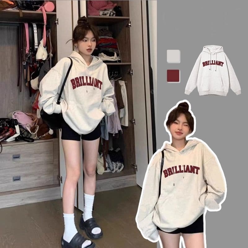 경관 그림 모방 Mianhua 면 복합 얇은 스타일 310g 털이 있는 400g 2026 후드 티 스웨터 여성 가을 겨울 맨위 이미지 2