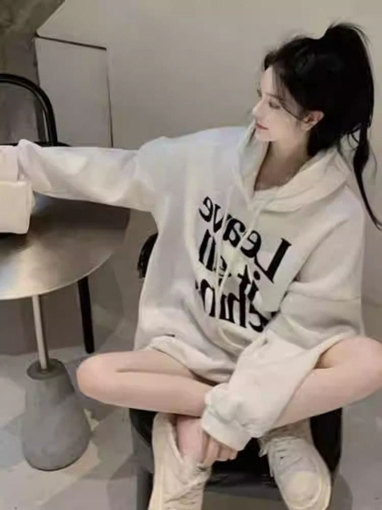 경관 그림 모방 Mianhua 면 복합 얇은 스타일 310g 털이 있는 400g 2026 후드 티 스웨터 여성 가을 겨울 맨위 이미지 3